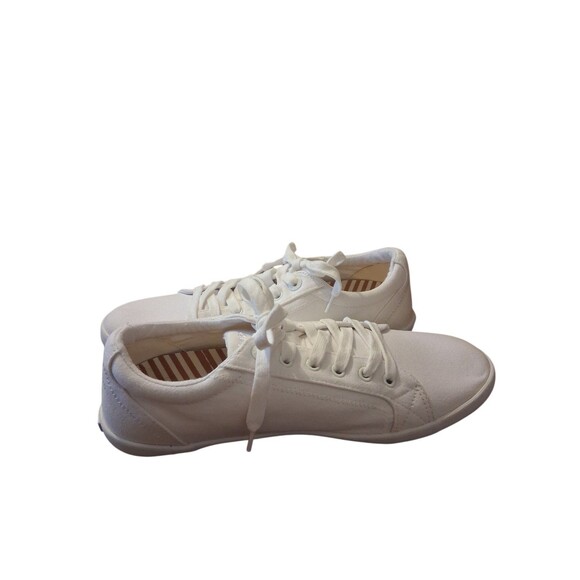 Women's sz 11 M Taos Plim Soul Lux White Canvas Lace-Up Shoes Sneakers Comfort - Picture 6 of 10